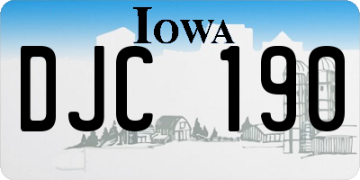 IA license plate DJC190