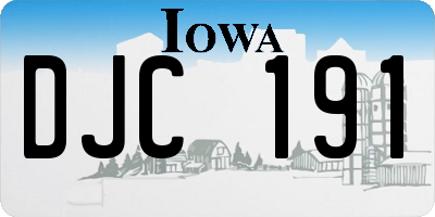 IA license plate DJC191