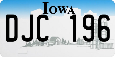 IA license plate DJC196