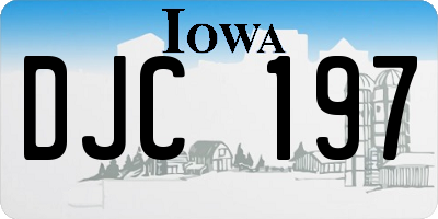 IA license plate DJC197