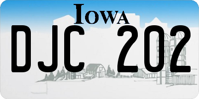 IA license plate DJC202
