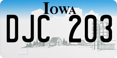 IA license plate DJC203