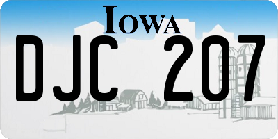IA license plate DJC207