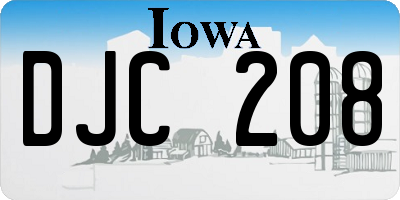 IA license plate DJC208