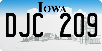 IA license plate DJC209
