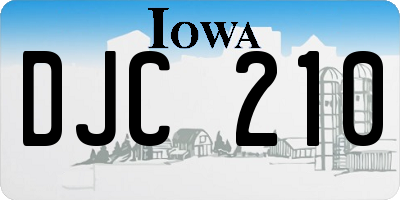 IA license plate DJC210