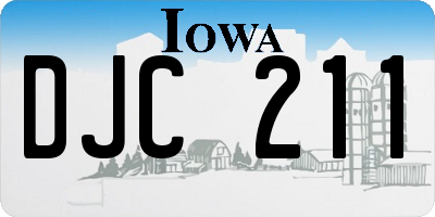 IA license plate DJC211