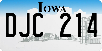 IA license plate DJC214
