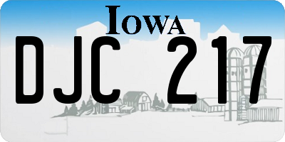 IA license plate DJC217