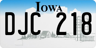 IA license plate DJC218
