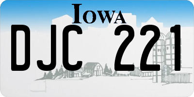 IA license plate DJC221