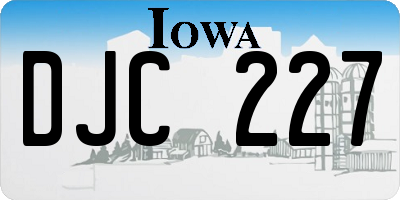 IA license plate DJC227