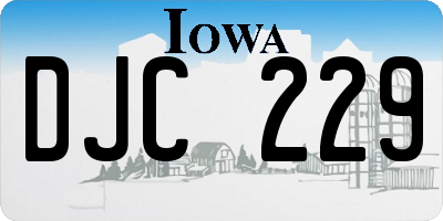 IA license plate DJC229