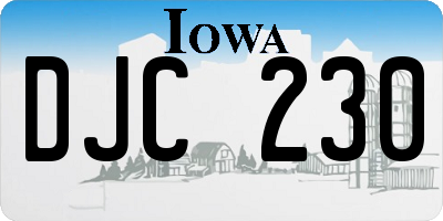 IA license plate DJC230