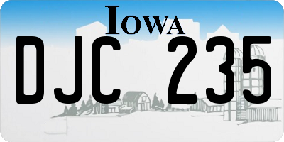 IA license plate DJC235