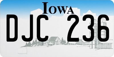IA license plate DJC236