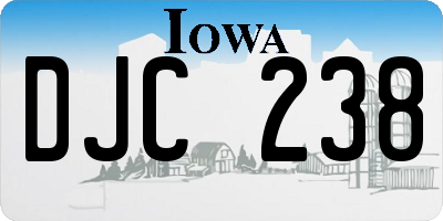 IA license plate DJC238