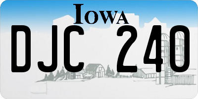 IA license plate DJC240