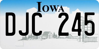 IA license plate DJC245