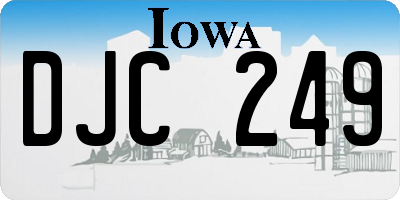 IA license plate DJC249