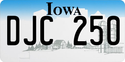 IA license plate DJC250