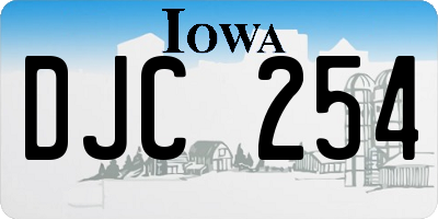 IA license plate DJC254