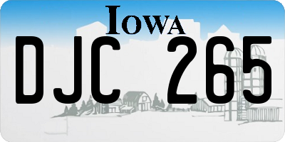 IA license plate DJC265