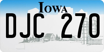 IA license plate DJC270