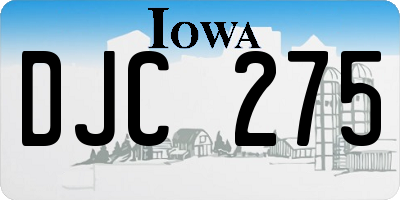 IA license plate DJC275