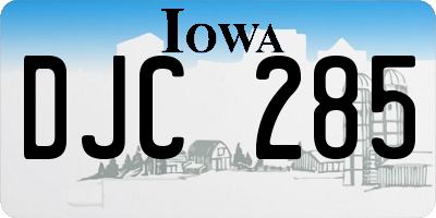 IA license plate DJC285