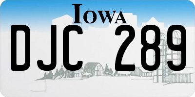 IA license plate DJC289