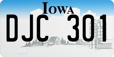 IA license plate DJC301