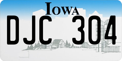 IA license plate DJC304