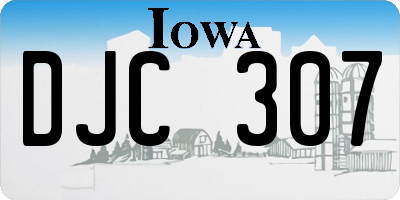 IA license plate DJC307