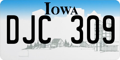 IA license plate DJC309