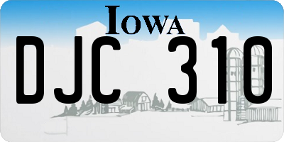 IA license plate DJC310