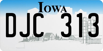 IA license plate DJC313