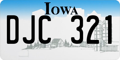 IA license plate DJC321