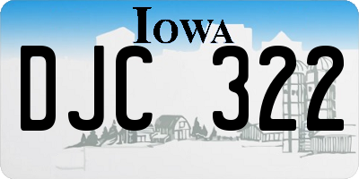 IA license plate DJC322