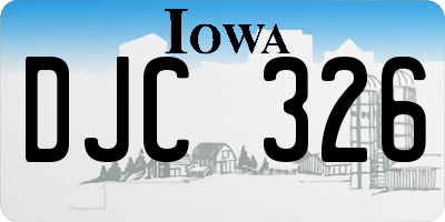 IA license plate DJC326