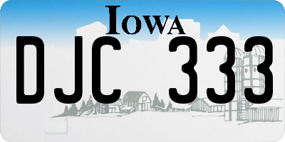 IA license plate DJC333