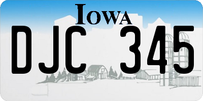 IA license plate DJC345