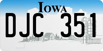 IA license plate DJC351