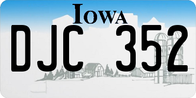 IA license plate DJC352