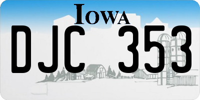 IA license plate DJC353