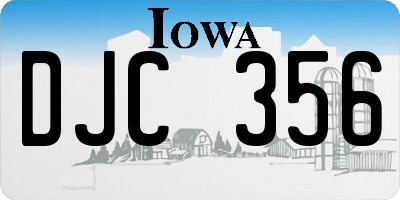 IA license plate DJC356