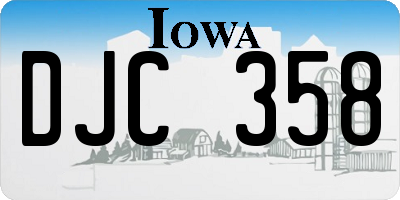 IA license plate DJC358