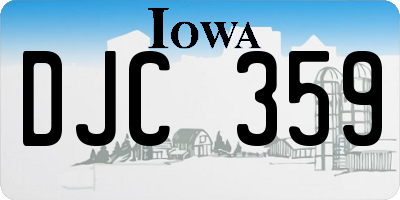 IA license plate DJC359