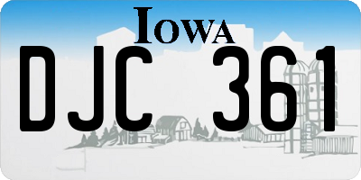IA license plate DJC361