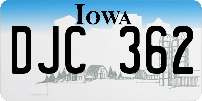 IA license plate DJC362